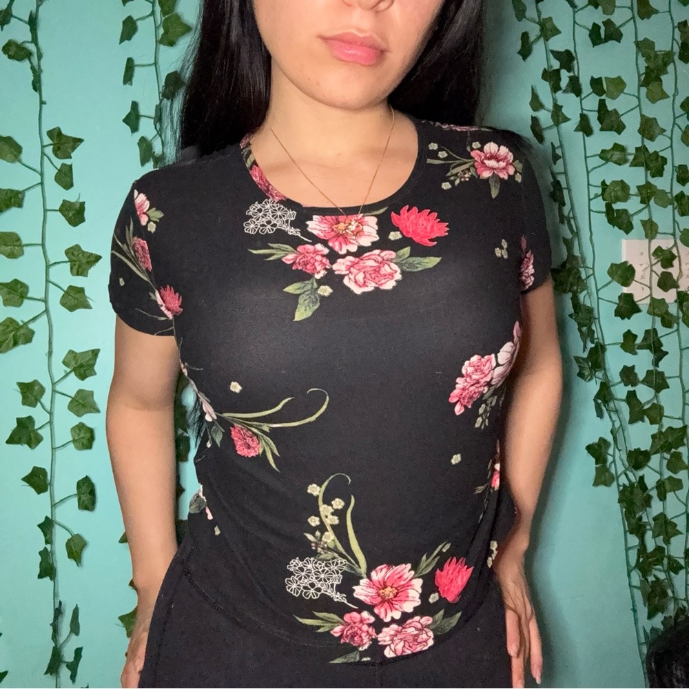Urban Planet Black Fitted Crop T-Shirt